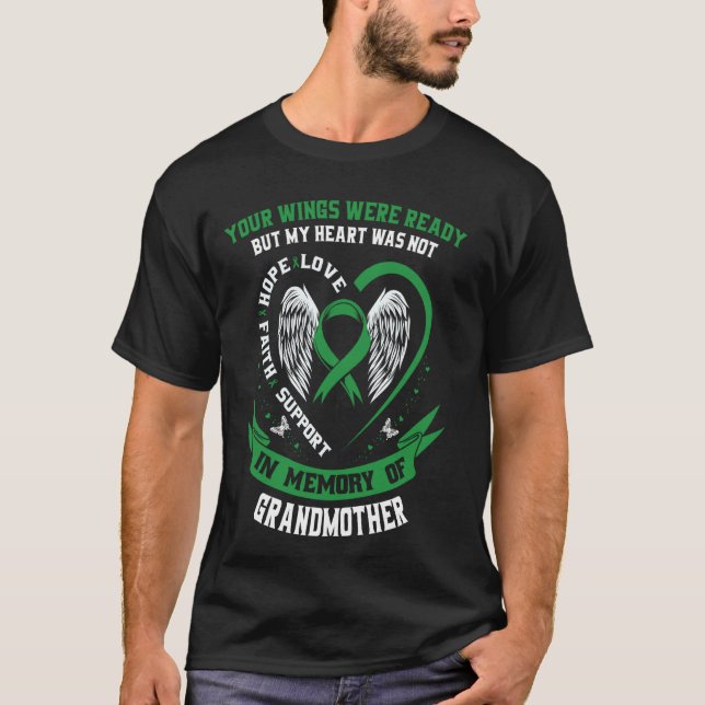Camiseta Laço Verde Perda de Avó Doença Renal Crônica (Frente)