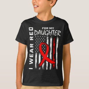 Camiseta Laço Vermelho Para a Conscientização da Doença Car