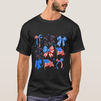 Camiseta Laços Coquette Vermelho Branco Azul Bandeira EUA 4