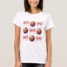 Laços Rosa e Desenho de Bolas de Basquete Tendênci
