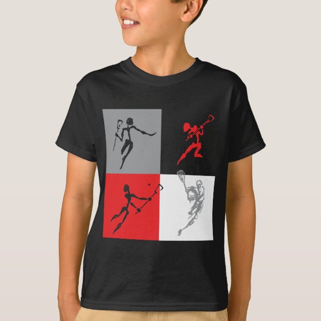 Camiseta Lacrosse abstrato (Frente)