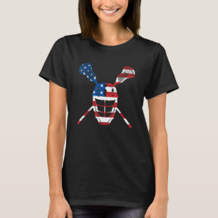Camiseta Lacrosse American Flag Helmet Patriotic Athlett Pl