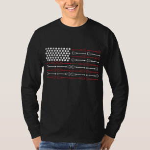 Camiseta Lacrosse American Flag Lax Mãe design