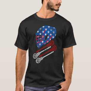 Camiseta Lacrosse American Vintage Flag Lax Helmet Stick 4t