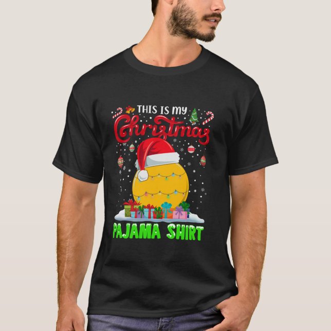Camiseta Lacrosse Ball Santa Hat O Natal Luz Engraçada Spo (Frente)