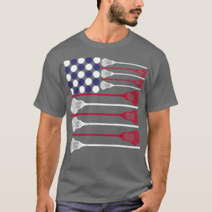 Camiseta lacrosse, bandeira americana negra