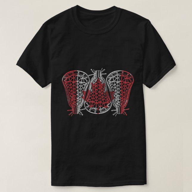 Camiseta Lacrosse Canada Flag Lacrosse Player Men Mulher Ki (Frente do Design)