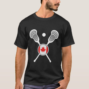 Camiseta Lacrosse Canadian Flag Lax Helmet Sticks Canada La