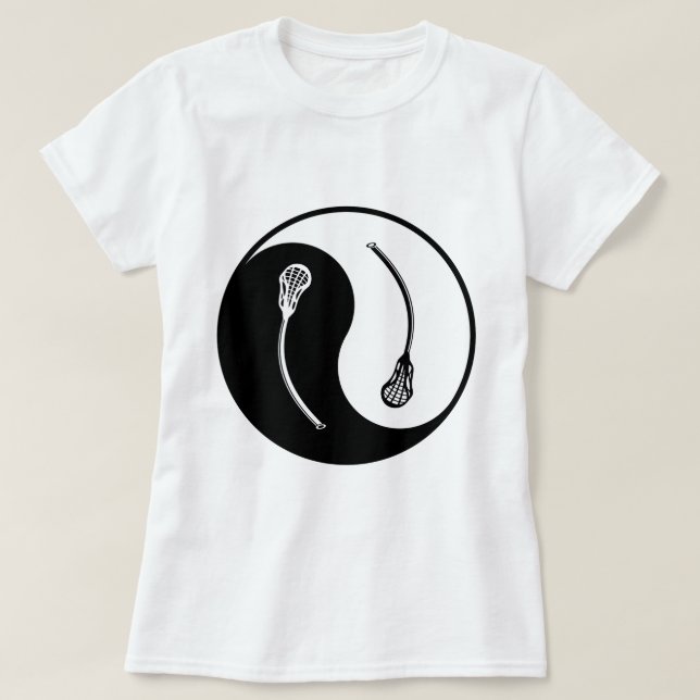 Camiseta Lacrosse de Yin Yang (Frente do Design)