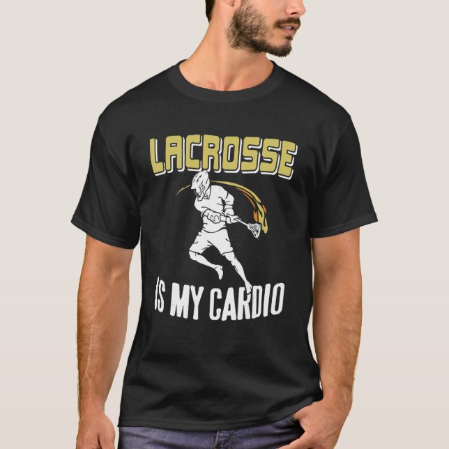 Camiseta Lacrosse É Meu Cardio Fantástico Presente (Frente)