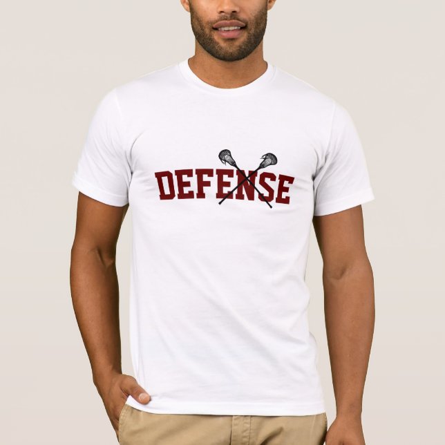 Camiseta Lacrosse Fixa Cores da Equipe do Jogador de Defesa (Frente)