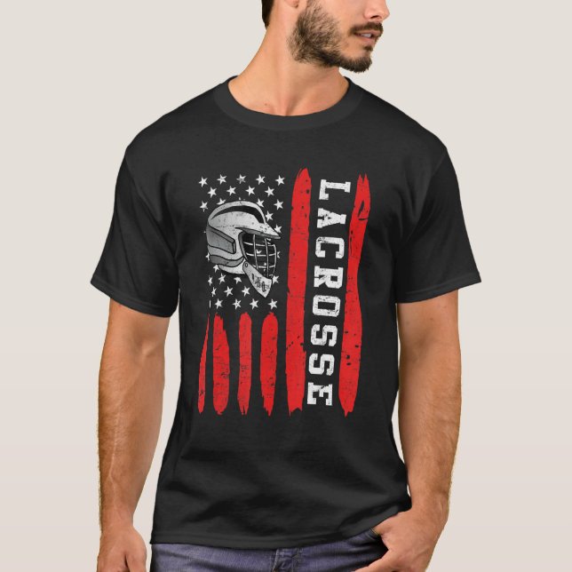 Camiseta Lacrosse Flag Us Lacrosse Player (Frente)