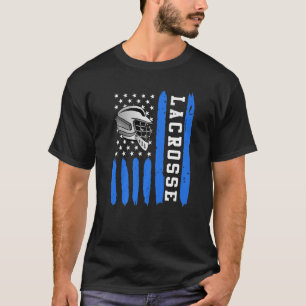 Camiseta Lacrosse Flag Us Lacrosse Player