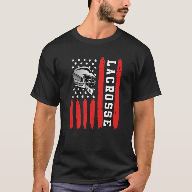 Camiseta Lacrosse Flag Us Lacrosse Player 1 (Frente)