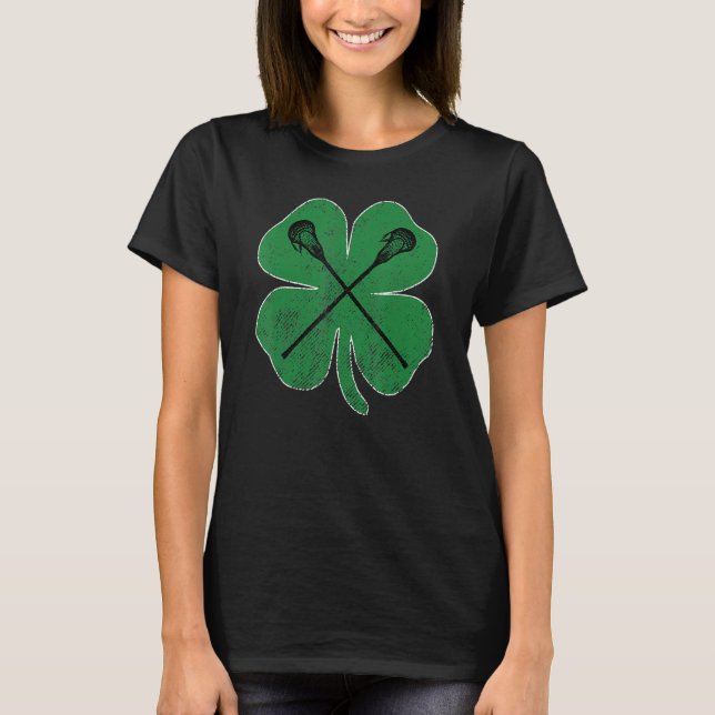 Camiseta Lacrosse Irish Shamrock St Patrick's Day Saint Pad (Frente)