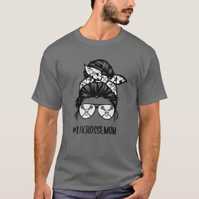 Camiseta Lacrosse Mãe, Mãos-de-Cabelo (Frente)