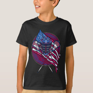 Camiseta Lacrosse Player Lacrosse Stick Helmet EUA