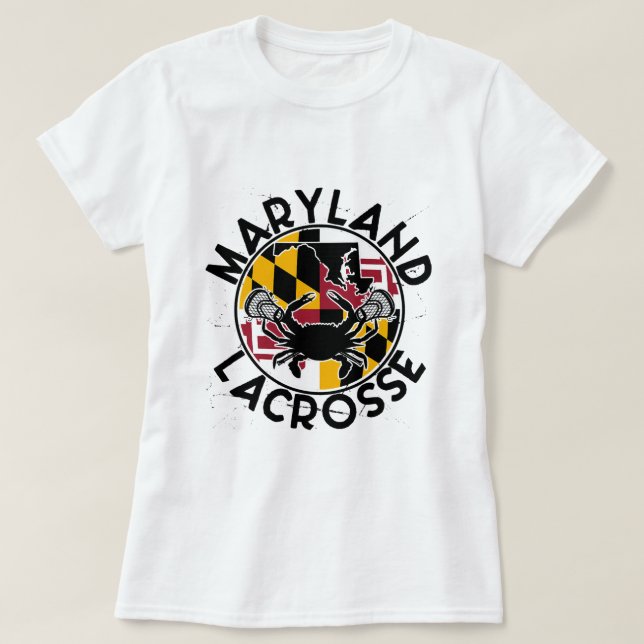 Camiseta Lacrosse Player Maryland flag Crap Lax Lacrosse Ru (Frente do Design)