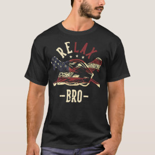 Camiseta Lacrosse Relax Bro Nós Flag Lacrosse Stick And Hel