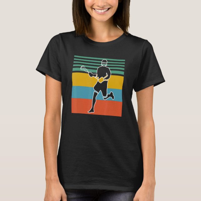 Camiseta Lacrosse Retro Sunset Lacrosse Player (Frente)