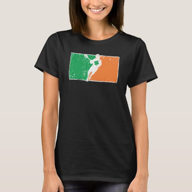 Camiseta Lacrosse St Patrick's Day Irish Flag C Distressed (Frente)