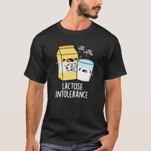 Camiseta Lactose Intolerância Engraçada Leite Pun Escuro BG
