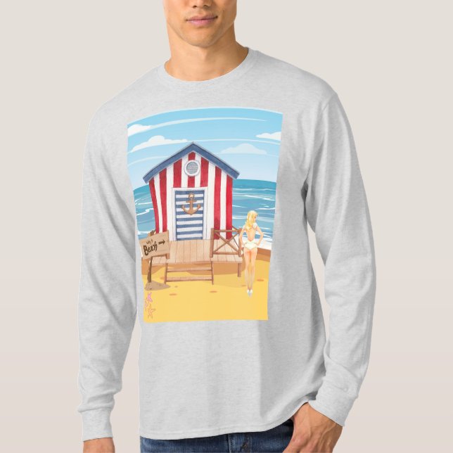 Camiseta ladie na praia (Frente)