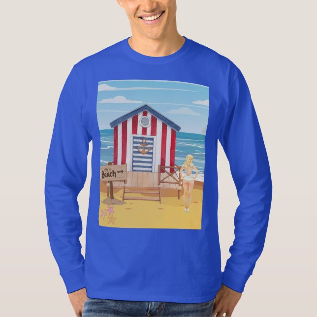 Camiseta ladie na praia (Frente)