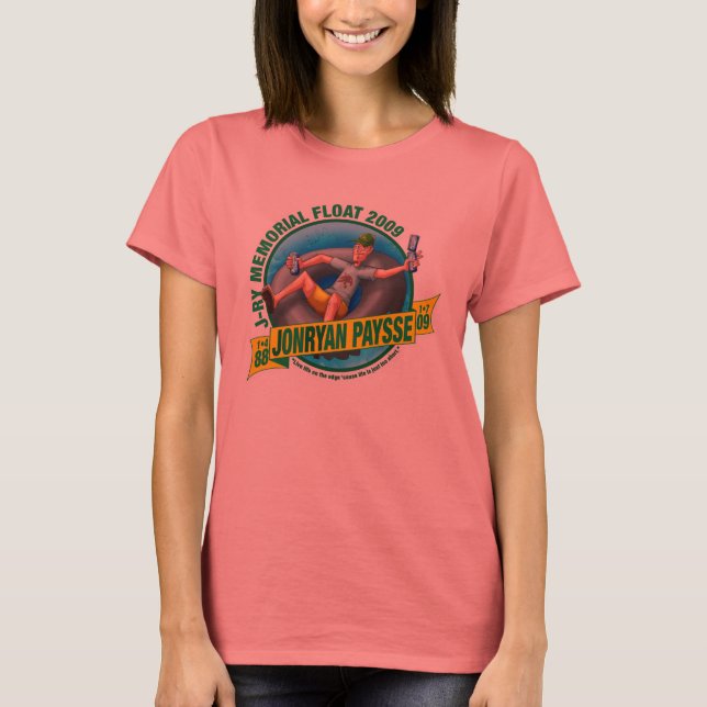 Camiseta Ladies Ringer T (preto e branco) (Frente)