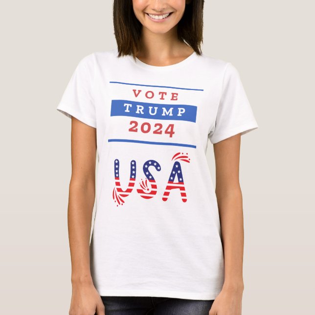 Camiseta Ladies Trump USA 2024 branco (Frente)