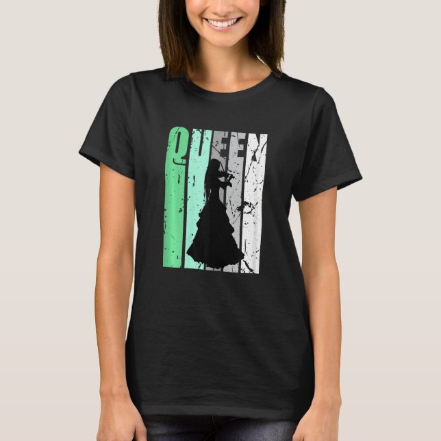 Camiseta Ladies Violinist Queen Cute Cool Design Motivate V (Frente)