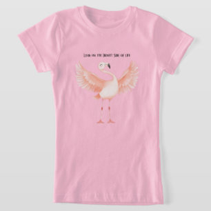 Camiseta Lado Brilhante da Vida Flamingo Rosa