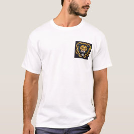 Camiseta Lado de força: Camisa-T PretaFull com face de leão