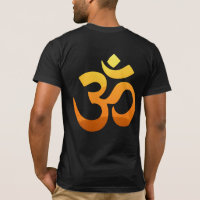 Lado de trás Om Mantra Dourada Meditação Sun Ioga