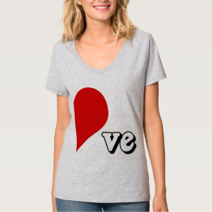 CAMISETA LADO DIREITO DO CORAÇÃO DO AMOR - .PNG