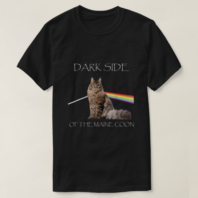 Camiseta Lado Escuro De Maine Coon Cute Cat S Girls.png (Frente do Design)