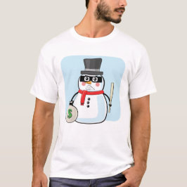 Camiseta Ladrão Boneco de Neve - Ilustração Divertida