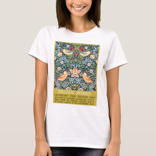 Camiseta Ladrão de morango - Design de William Morris (Frente)