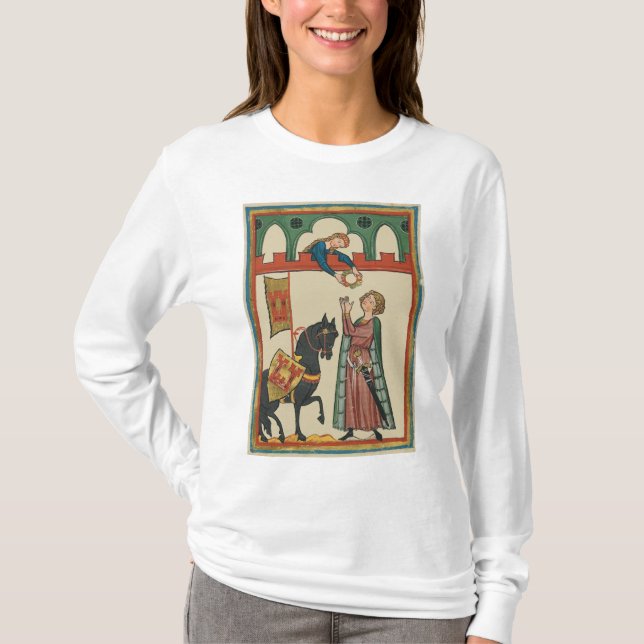 Camiseta Lady Awarding Knight A Garland, 14 século (Frente)
