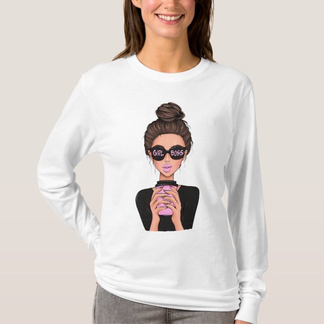 Camiseta Lady Boss Life, Chefe Babe Mulher, Chefe Garota (Frente)