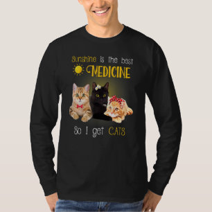Camiseta Lady Cat Sunshine É A Melhor Medicina Então Eu Rec