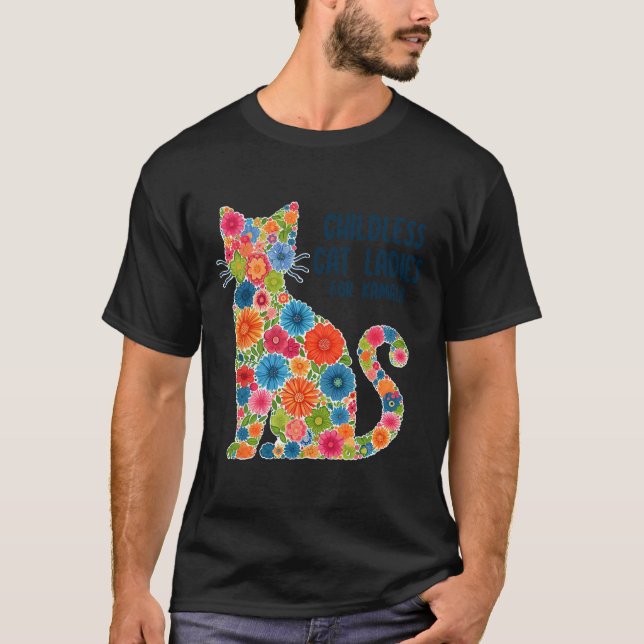 Camiseta Lady De Gato Sem Fios Para Kamala (Frente)
