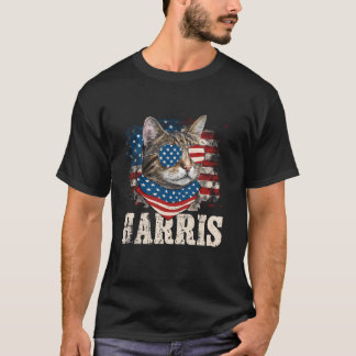 Camiseta Lady Gato Infantil Está Votando Kamala Harris USA 