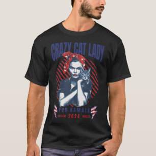 Camiseta Lady Gato Louca Para Kamala 2024