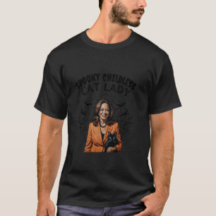 Camiseta Lady Gato Sem Fios Spookie Votando Kamala Harris H