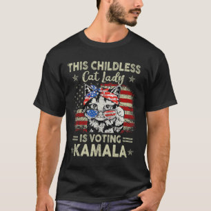 Camiseta Lady Gato Sem Fios Vota Kamala Harris 2024 2