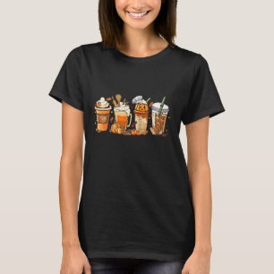 Camiseta Lady Happy Fall Coffee Pumpkin Latte Graças