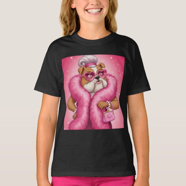 Camiseta Lady in Pink por Natasha Us (Frente)