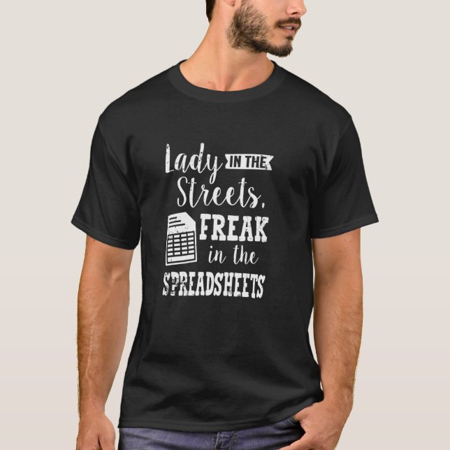Camiseta Lady In Streams Freak Em Planilhas Contabilidade C (Frente)