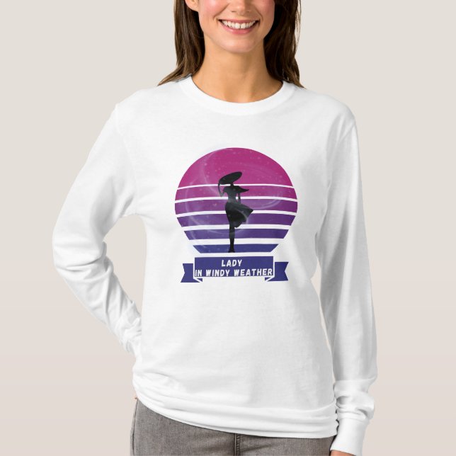 Camiseta Lady in Windy Weather Long Sleeve (Frente)